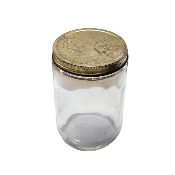 Vintage Clear Glass Kerr Jar With Metal Lid - Picture 3 of 11